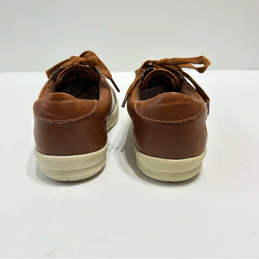 Deer Stag Kane Boys Dress Sneakers Size 4.5 Dark Tan Lace Up Shoes